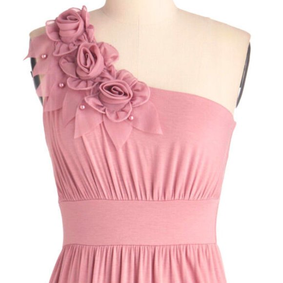 One Shoulder Soft Dusty Pink Dress ModCloth Excl - Picture 1 of 7